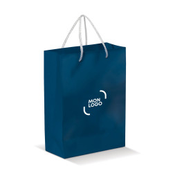 Sac en papier coloré premium anses cordelettes 18x24x8 cm