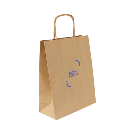 Sac kraft havane biodégradable 100 g 25 x 10 x 32 cm