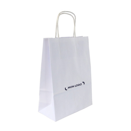 Sac kraft blanc biodégradable 100 g 18 x 8 x 24 cm
