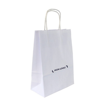 Sac kraft blanc biodégradable 100 g 18 x 8 x 24 cm