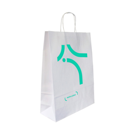 Sac kraft blanc biodégradable 100 g 32 x 12 x 42 cm