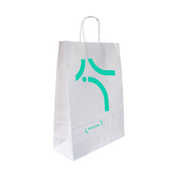 Sac kraft blanc biodégradable 100 g 32 x 12 x 42 cm