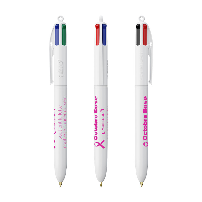 Stylo Bic® 4 couleurs Classique marquage 1 couleur Octobre Rose