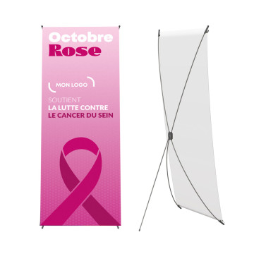 Totem 60 x 160 cm marquage quadri Octobre Rose