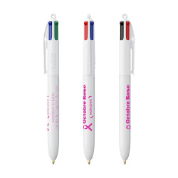 Stylo Bic® 4 couleurs Classique marquage Octobre Rose inclus