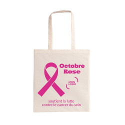 Sac en coton 130 g/m² Ubag® marquage Octobre Rose inclus