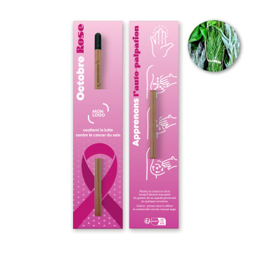 Crayon de papier à graines & cartonnette marquage Octobre Rose inclus