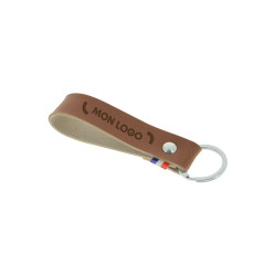 Porte-clés en cuir végétal marquage à chaud