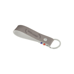 Porte-clés en cuir végétal incrustation