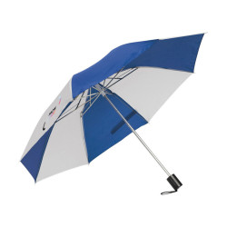 Parapluie pliable ouverture & fermeture manuelles bleu/blanc