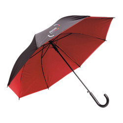 Parapluie canne ouverture automatique noir/rouge