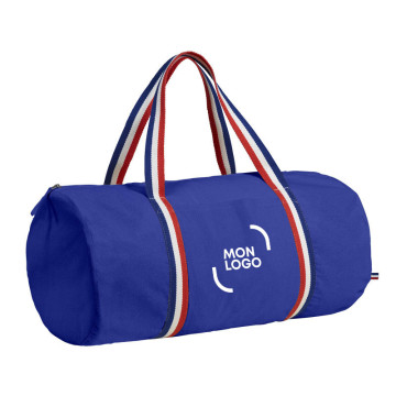Sac polochon en coton couleur avec anses tricolores Ubag®
