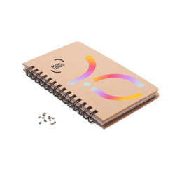 Carnet à spirales A5 avec graines