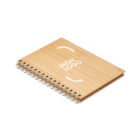 Carnet à spirales A5 avec couverture en bambou