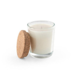 Petite bougie parfumée en verre avec couvercle en liège
