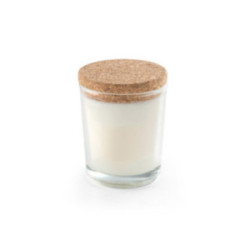 Petite bougie parfumée en verre avec couvercle en liège
