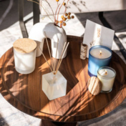 Petite bougie parfumée en verre avec couvercle en liège