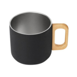 Mug noir en acier inoxydable à double paroi