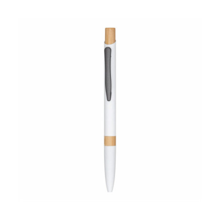 Stylo blanc en bambou et aluminium recyclé