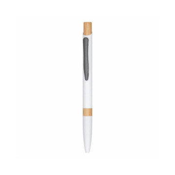 Stylo blanc en bambou et aluminium recyclé