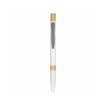 Stylo blanc en bambou et aluminium recyclé