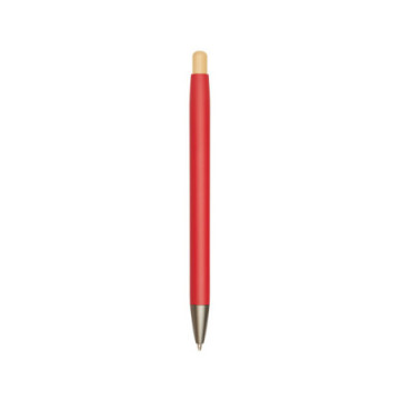 Stylo rouge en bambou et aluminium recyclé