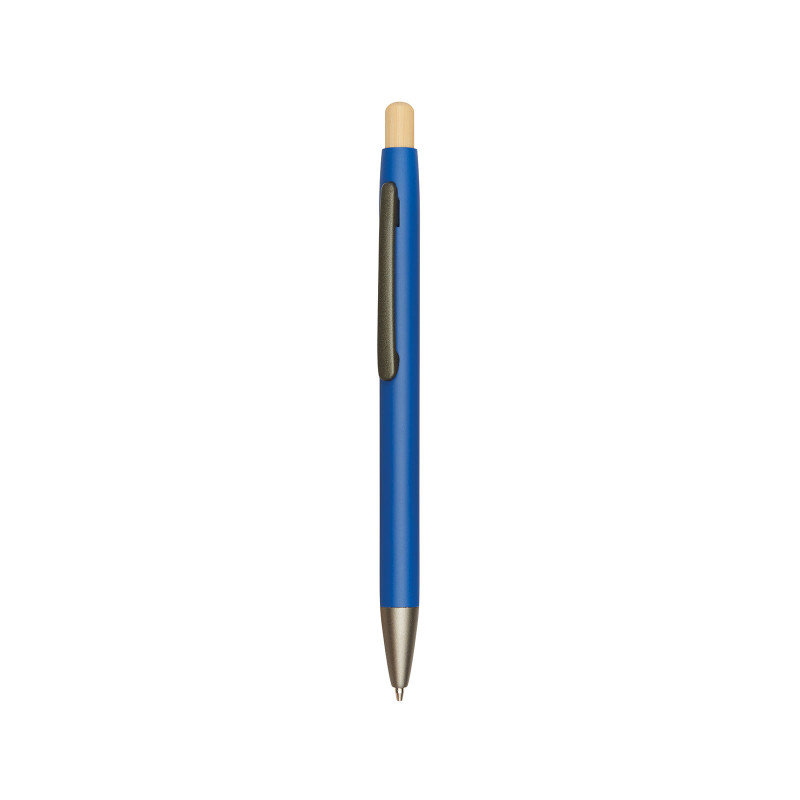Stylo bleu en bambou et aluminium recyclé