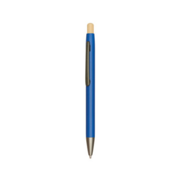 Stylo bleu en bambou et aluminium recyclé