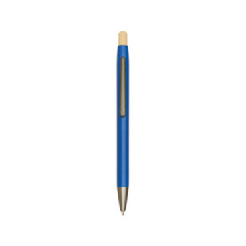 Stylo bleu en bambou et aluminium recyclé