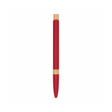 Stylo rouge en bambou et aluminium recyclé