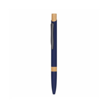 Stylo bleu en bambou et aluminium recyclé
