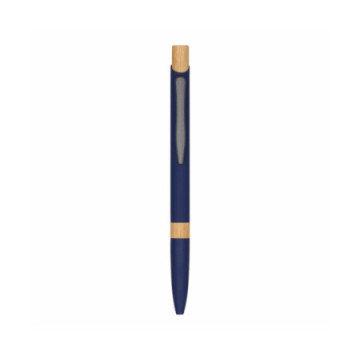 Stylo bleu en bambou et aluminium recyclé