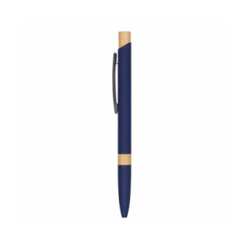 Stylo bleu en bambou et aluminium recyclé