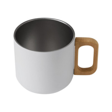 Mug blanc en acier inoxydable à double paroi
