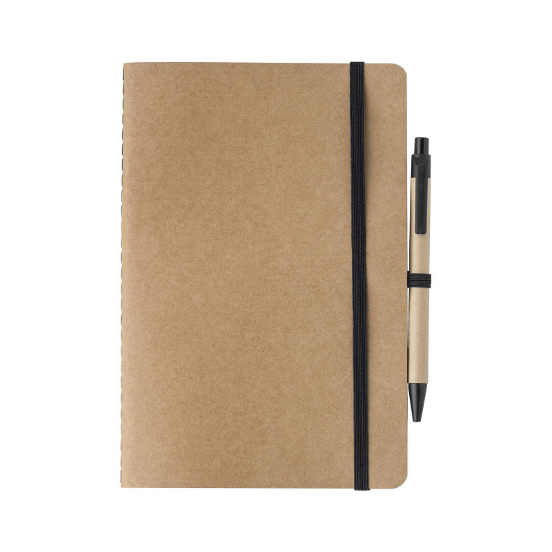 Carnet A5 en carton recyclé avec stylo