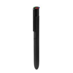 Stylo 4 couleurs en aluminium recyclé toucher gomme