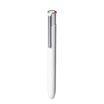 Stylo 4 couleurs en aluminium recyclé toucher gomme