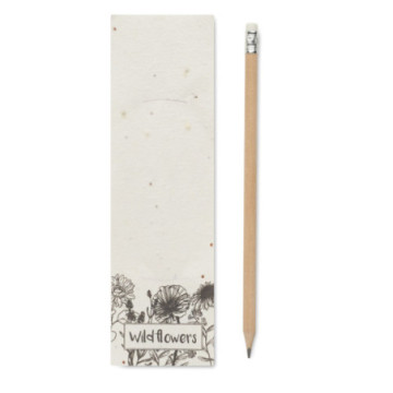 Crayon avec pochette en papier ensemencé à planter