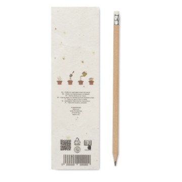 Crayon avec pochette en papier ensemencé à planter