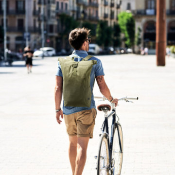 Sac à dos roll top en matières recyclées