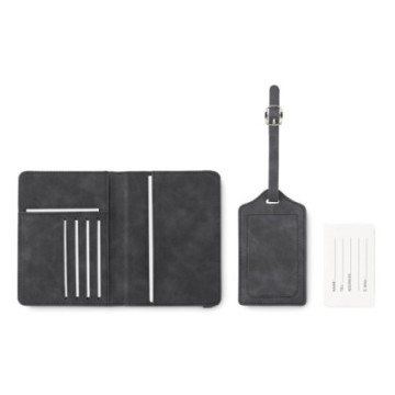 Set porte-passeport et étiquette de bagage