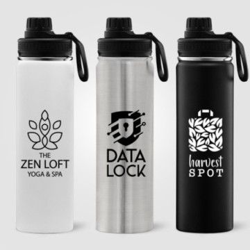 Bouteille isotherme 710 mL en acier inoxydable marquage sérigraphie