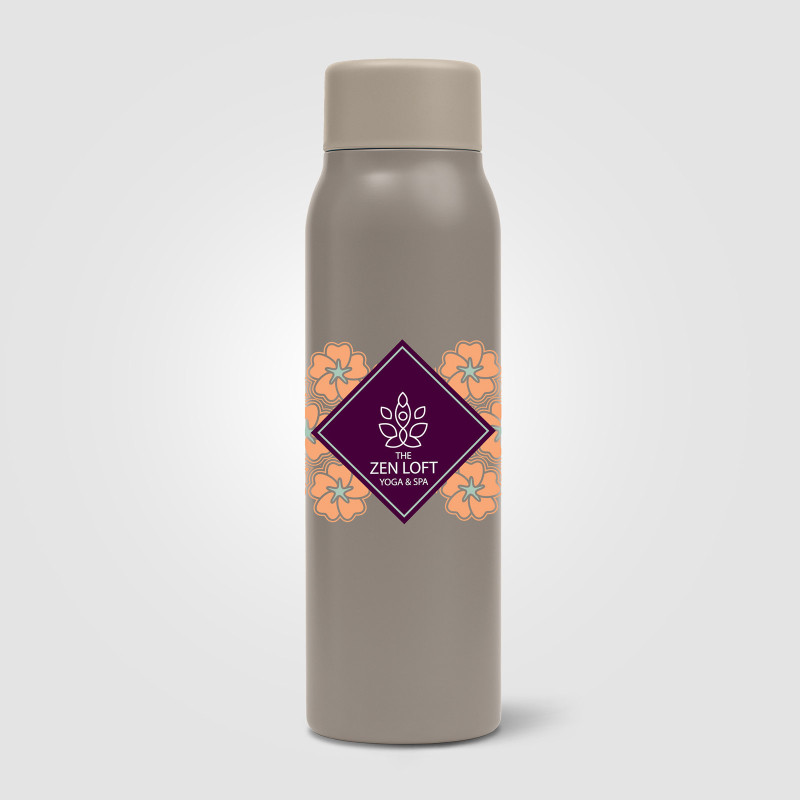 Bouteille isotherme pour boissons gazeuses marquage quadri