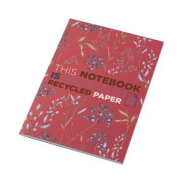 Carnet A5 à couverture souple en papier recyclé marquage quadri