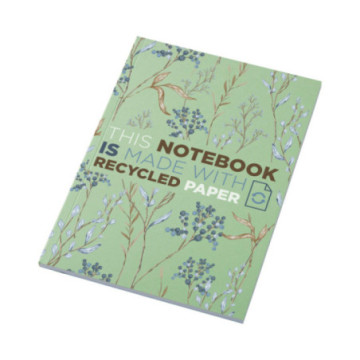 Carnet A5 à couverture souple en papier recyclé marquage quadri