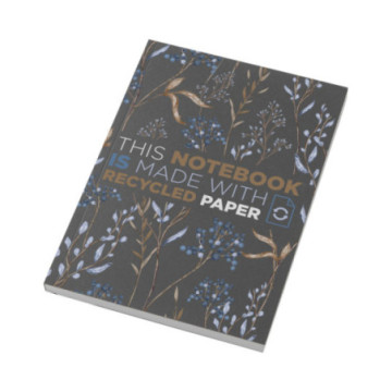 Carnet A5 à couverture souple en papier recyclé marquage quadri