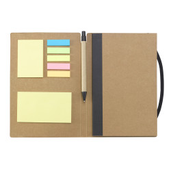 Carnet avec couverture en rPET et set mémos
