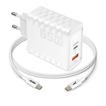 Pack chargeur secteur 65W + câble USB-C 65W Akashi®