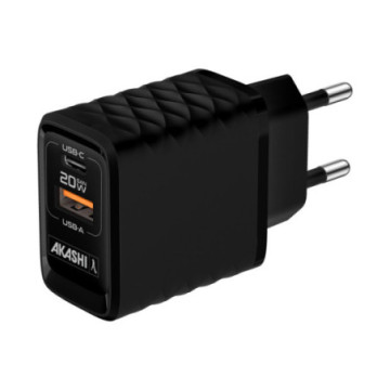 Chargeur secteur couleur USB-C et USB-A 20W Akashi®