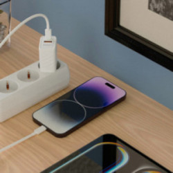 Chargeur secteur blanc USB-C et USB-A 20W Akashi®